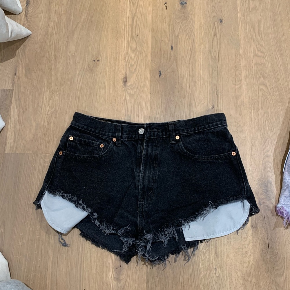 Levi’s black denim shorts